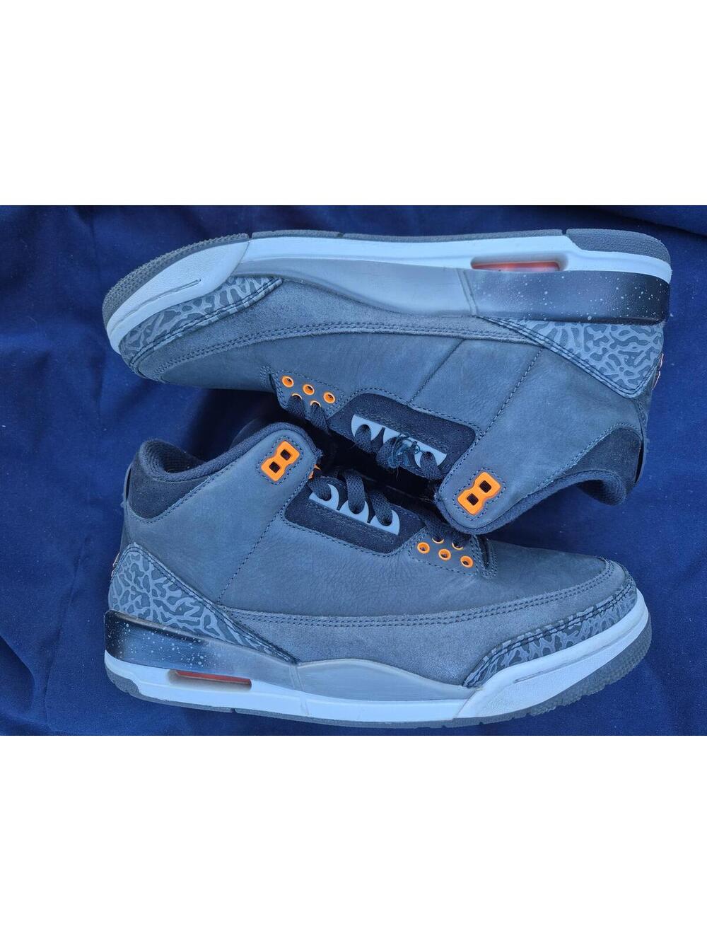 Air Jordan 3 Retro Fear Pack Grey Orange Shoes Men Size 8.5